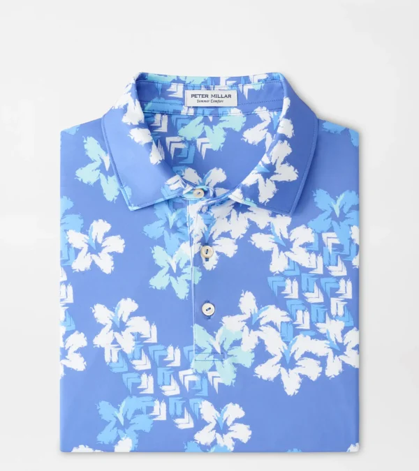 Abstract Floral Performance Jersey Polo