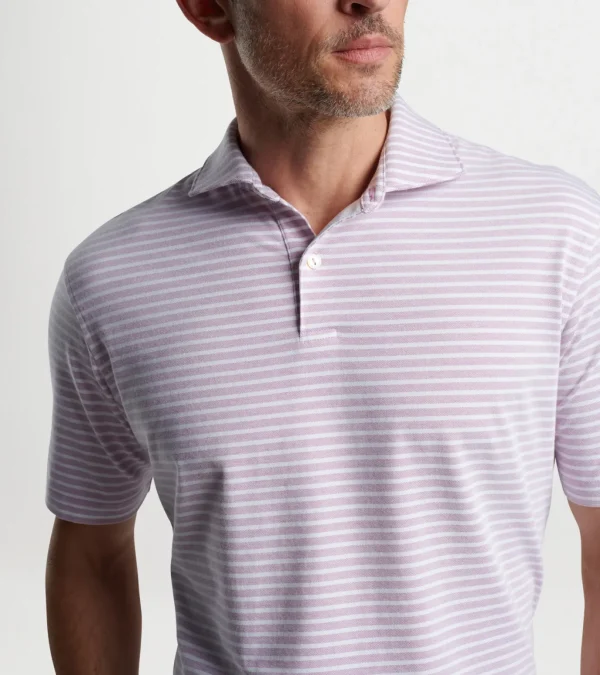 Albatross Stripe Cotton Blend Piqué Polo