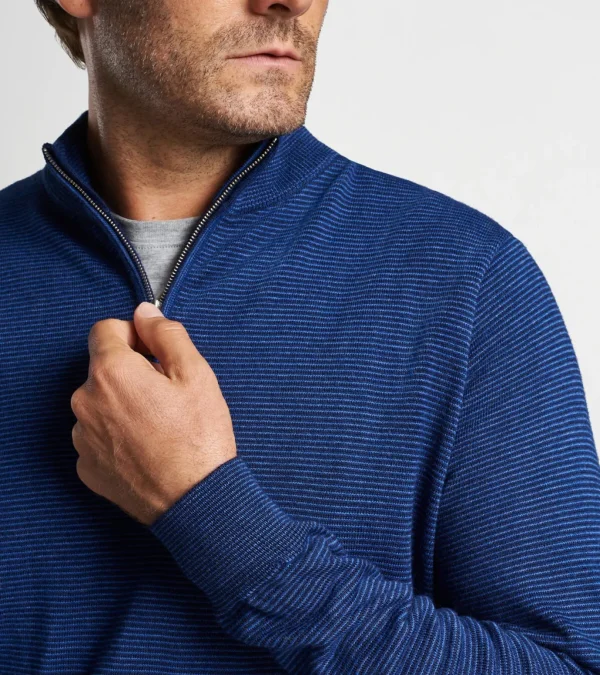 Canton Stripe Quarter-Zip Sweater