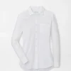 Garment-Dyed Cotton Button Up Blouse