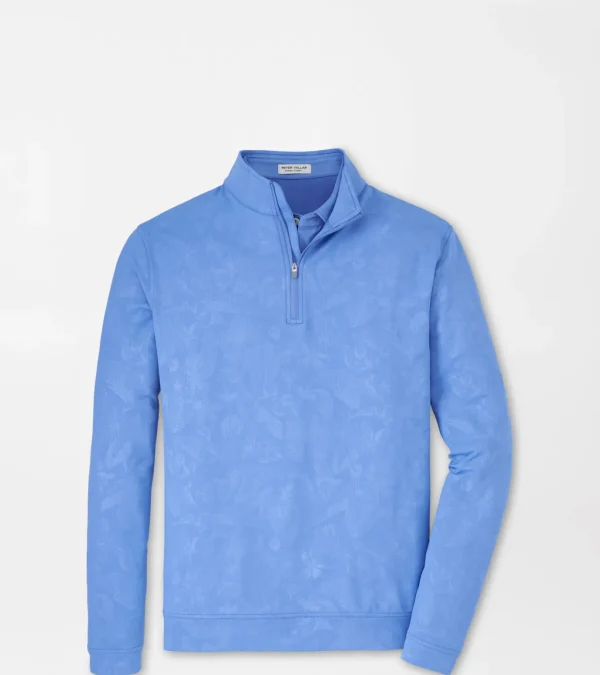 Perth Shadow Stripe Floral Performance Quarter-Zip