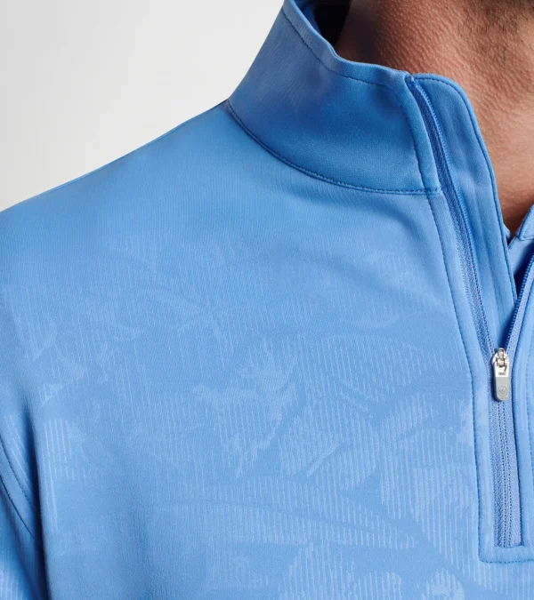 Perth Shadow Stripe Floral Performance Quarter-Zip