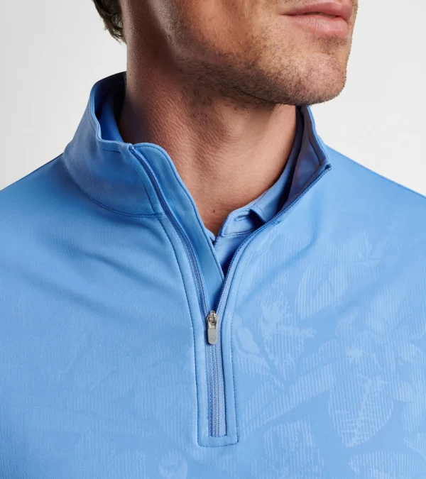 Perth Shadow Stripe Floral Performance Quarter-Zip