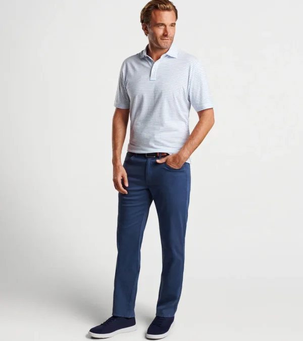 Pilot Mill Cedar Stripe Short-Sleeve Polo