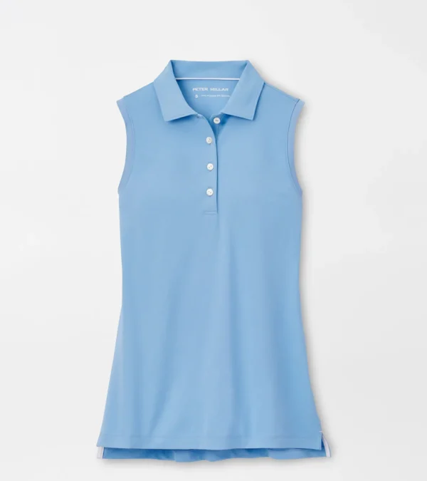 Sleeveless Banded Button Polo