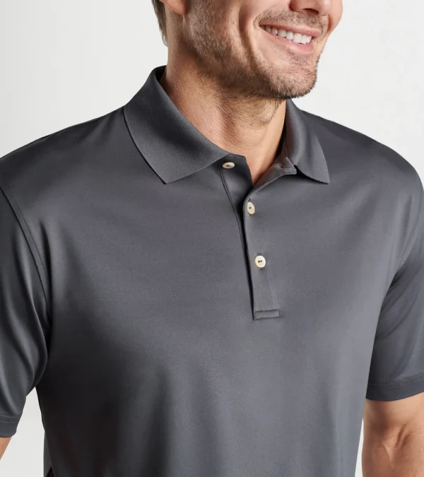 Solid Performance Jersey Polo Knit-Collar