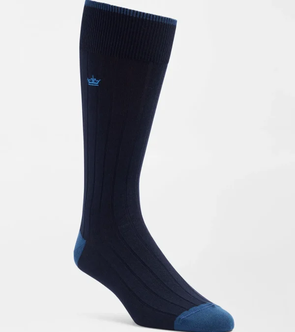 Solid Rib Crew Sock