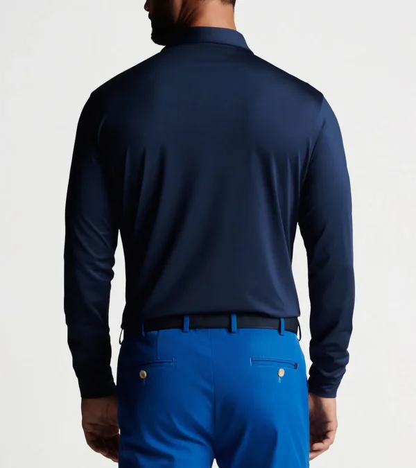 Solid Stretch Jersey Long Sleeve Polo