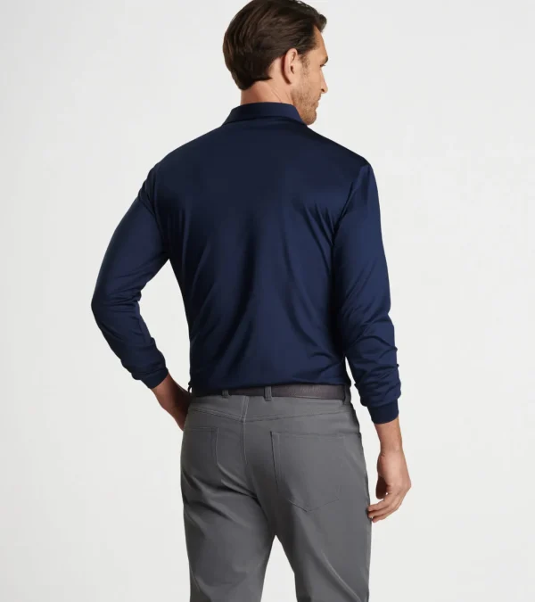 Solid Stretch Jersey Long Sleeve Polo