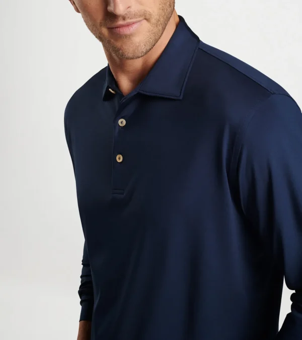 Solid Stretch Jersey Long Sleeve Polo